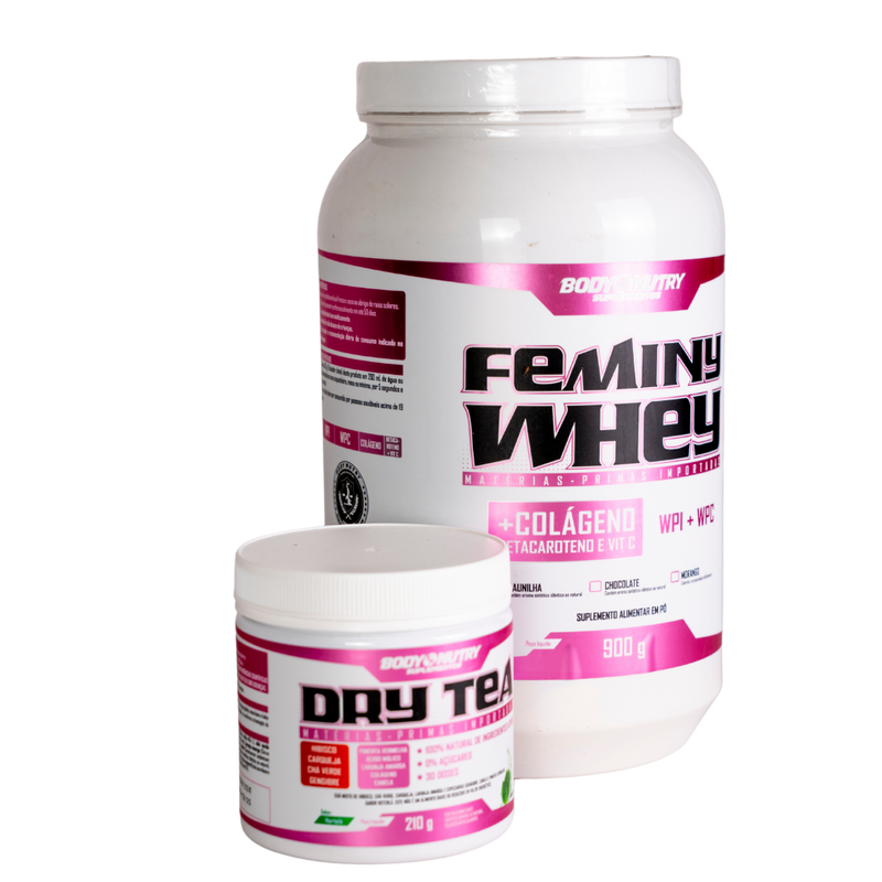 Kit Feminy Whey 900g e Dry Tea 210g - Body Nutri