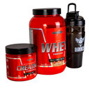 Kit Creatina 300g, Whey protein pote 900g e Coqueteleira 1L - Integral Médica