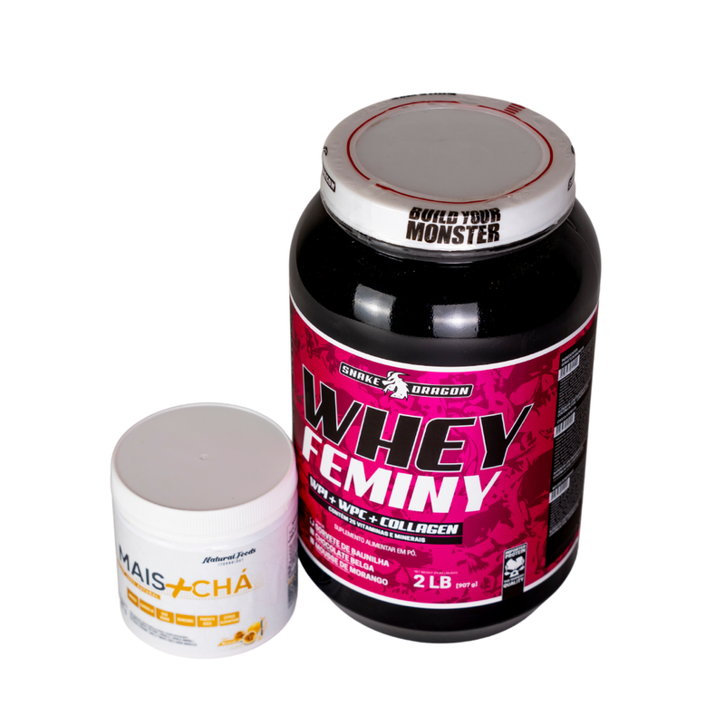 Kit Whey Feminy 907g Body Nutri+Mais chá 210g Natural foods