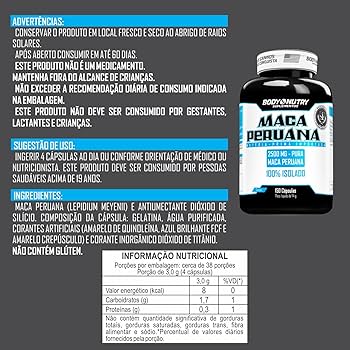 Maca Peruana 2500mg 100% Pura - Body Nutri