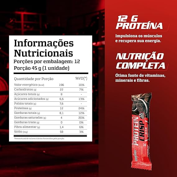 Barra Proteína Crisp Bar 12 unidades Integral Médica
