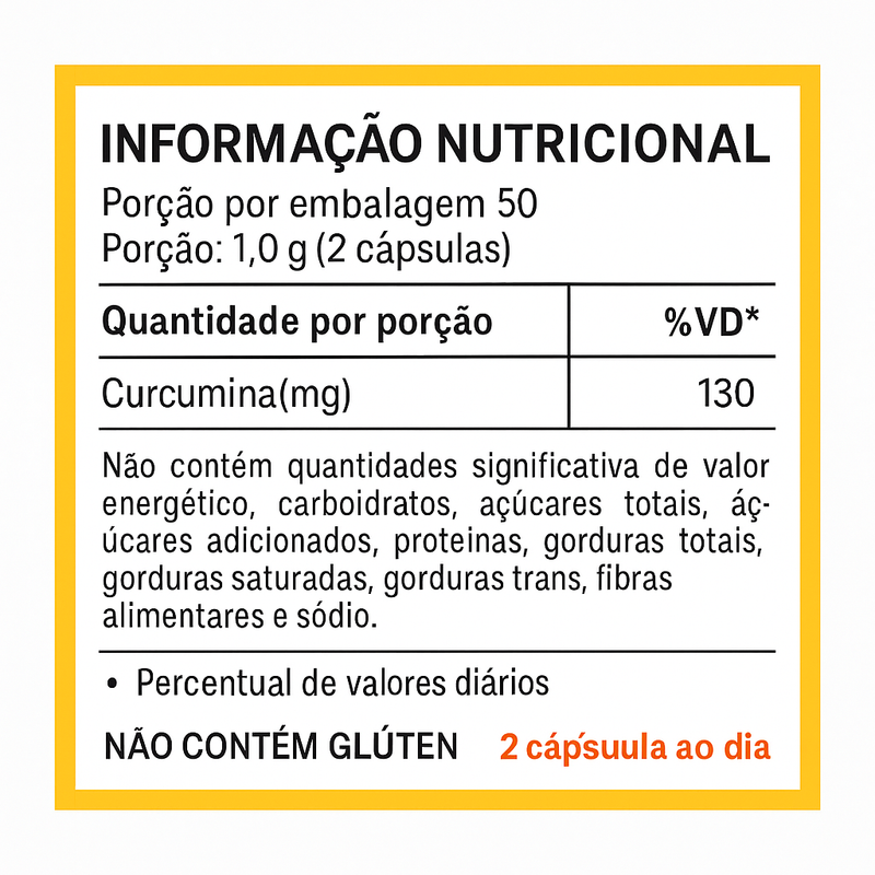 Cúrcuma 500mg Curcumina 100 Cápsulas - Chamel