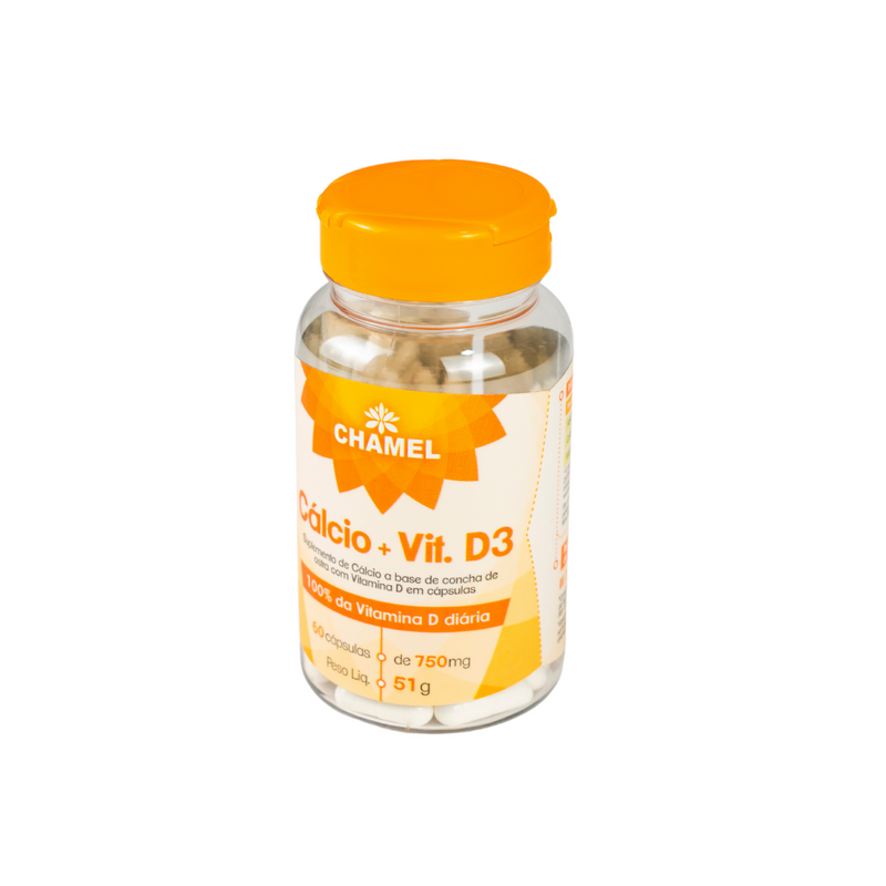 Cálcio Com Vitamina D3 - Pote Com 60 Cápsulas