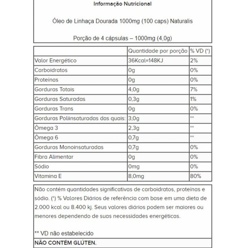 Linhaça Dourada 1000mg 60 Cápsulas - Chamel