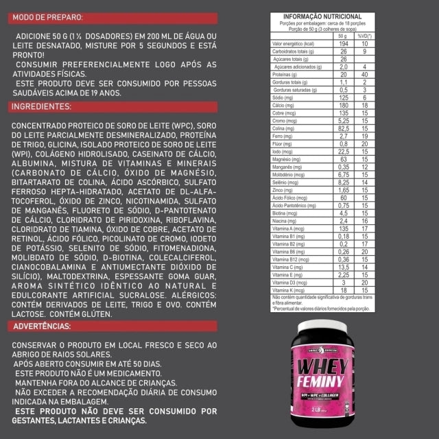 Kit Whey Feminy 907g Snake Dragon +Mais chá 210g Natural foods